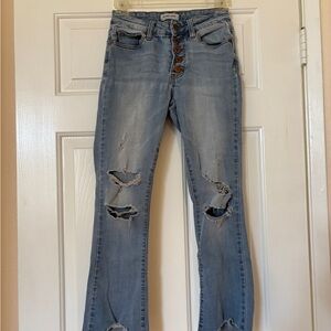 Distressed Blue Jeans
